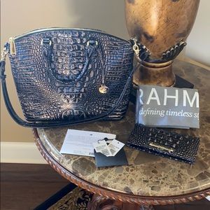 Brahmin Large Duxbury Satchel Dusk Melbourne Set